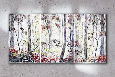 Forest fog Glass art print