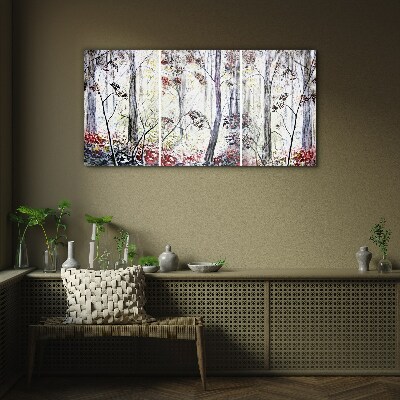 Forest fog Glass art print