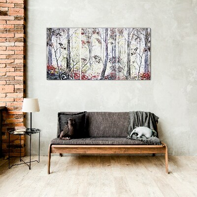 Forest fog Glass art print