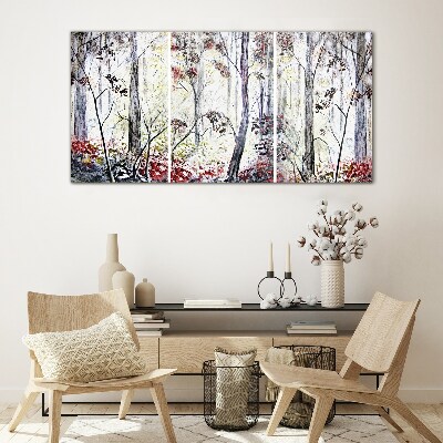 Forest fog Glass art print