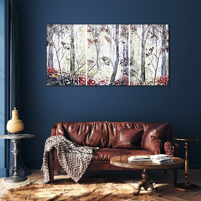 Forest fog Glass art print