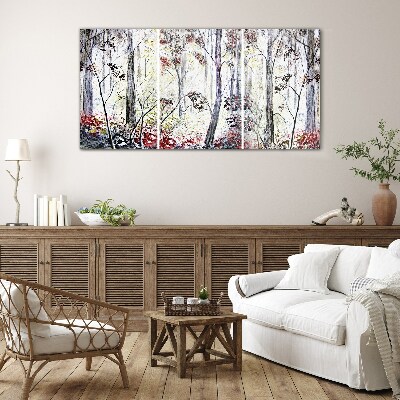 Forest fog Glass art print