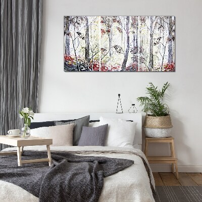 Forest fog Glass art print