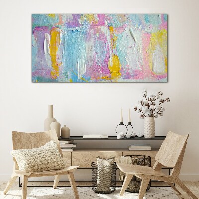 Pastel emotions in abstraction Glass art print