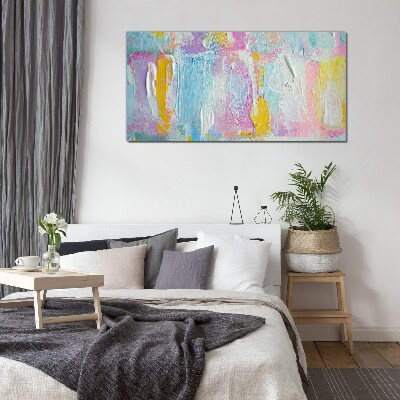 Pastel emotions in abstraction Glass art print