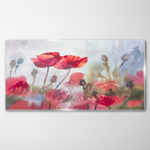 Floral dreams in pastel shades Wall art on glass