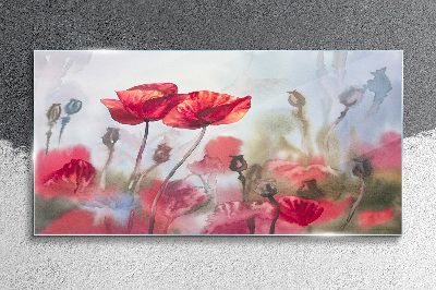 Flower painting Glass Wall Art