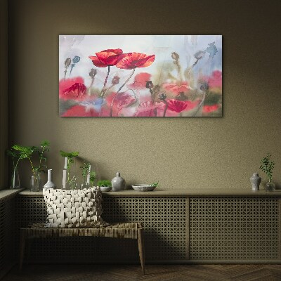 Floral dreams in pastel shades Wall art on glass