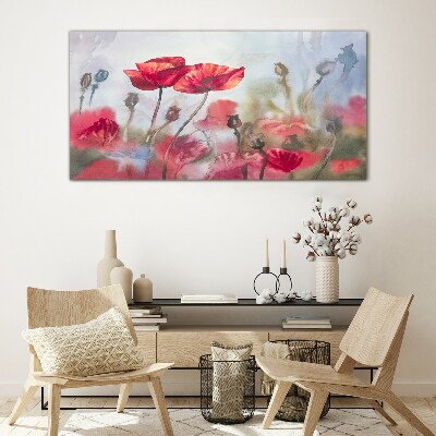 Floral dreams in pastel shades Wall art on glass