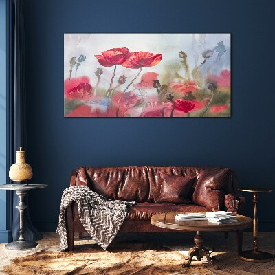 Floral dreams in pastel shades Wall art on glass