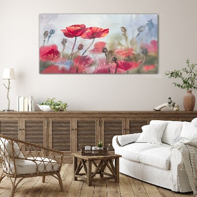 Floral dreams in pastel shades Wall art on glass