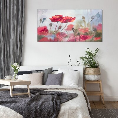 Floral dreams in pastel shades Wall art on glass