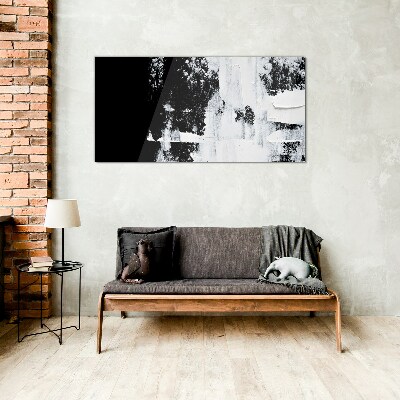 Black and white contrast Wall art on glass
