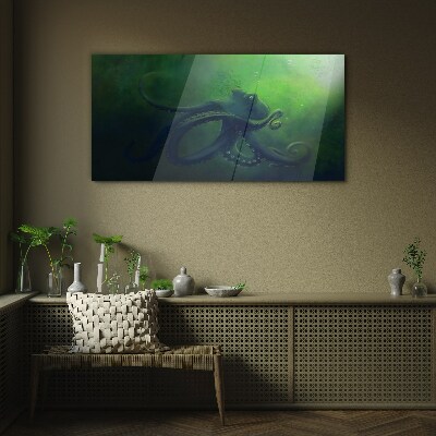 The Mysterious World of the Octopus Glass art print