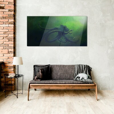 The Mysterious World of the Octopus Glass art print