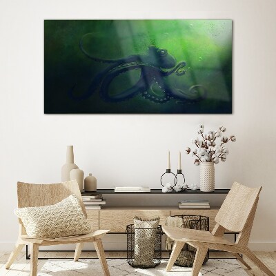 The Mysterious World of the Octopus Glass art print