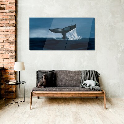 Sea animal whale Glass Wall Art
