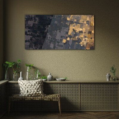 Abstract color blocks Wall art on glass