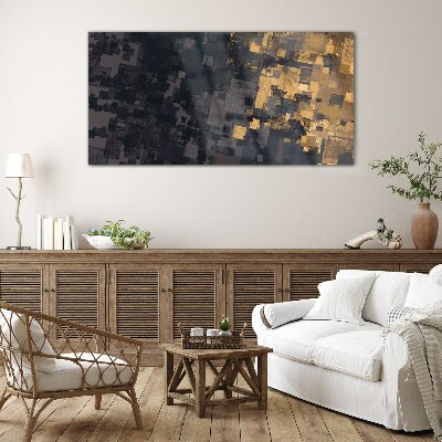 Abstract color blocks Wall art on glass