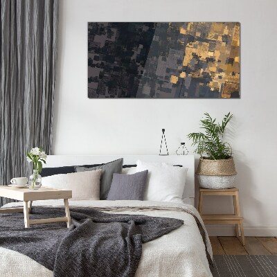 Abstract color blocks Wall art on glass