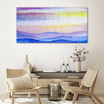 Morning landscape in pastel shades Glass art print