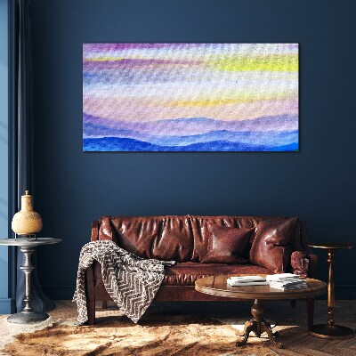 Morning landscape in pastel shades Glass art print