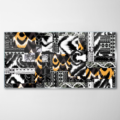 Abstract patterns in monochromatic shades Glass art print