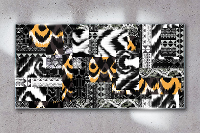 Abstract patterns in monochromatic shades Glass art print
