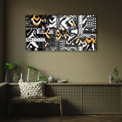 Abstract patterns in monochromatic shades Glass art print