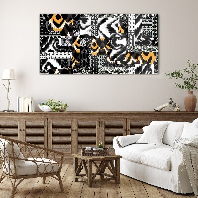 Abstract patterns in monochromatic shades Glass art print