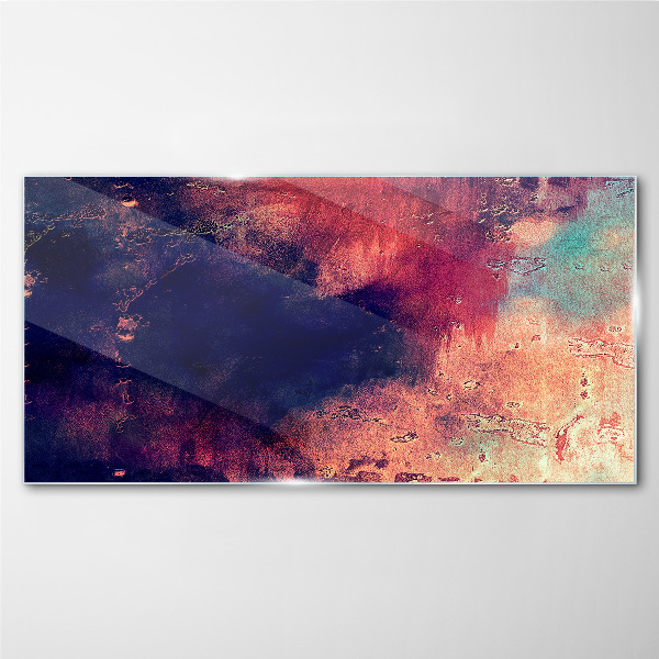 Abstract landscape of colors Wall art on glass