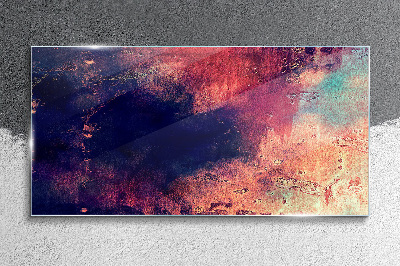 Abstract landscape of colors Wall art on glass