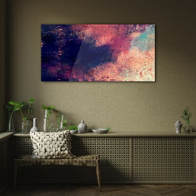 Abstract landscape of colors Wall art on glass