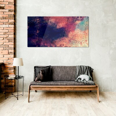 Abstract landscape of colors Wall art on glass
