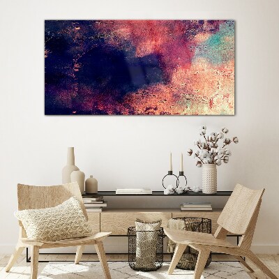 Abstract landscape of colors Wall art on glass