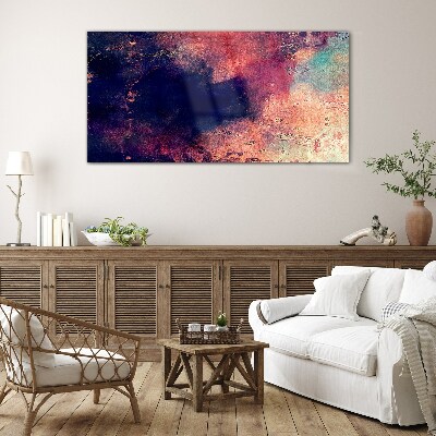 Abstract landscape of colors Wall art on glass