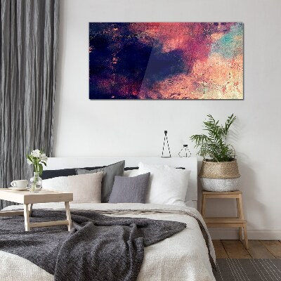Abstract landscape of colors Wall art on glass
