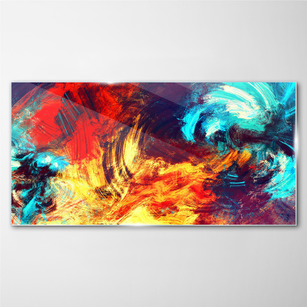 Expressive dance of colors Glass art print