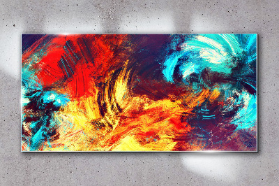 Expressive dance of colors Glass art print