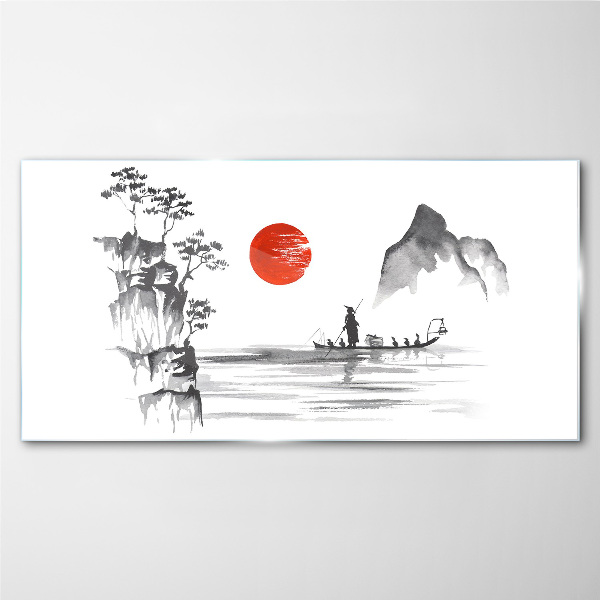 A quiet morning by the river Glass art print
