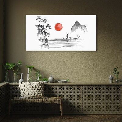 A quiet morning by the river Glass art print
