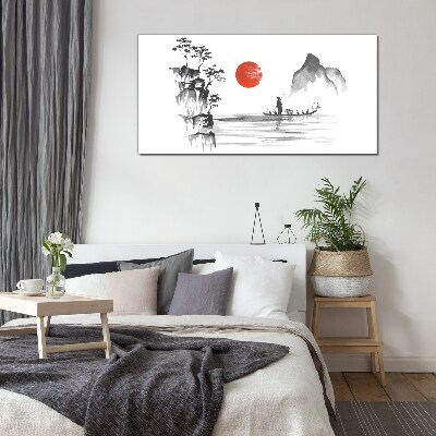 A quiet morning by the river Glass art print