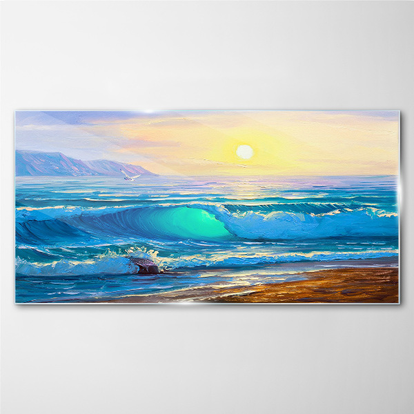 A quiet morning by the sea Wall art on glass