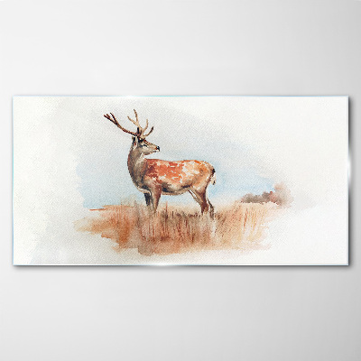 Deer in the meadow Glass art print