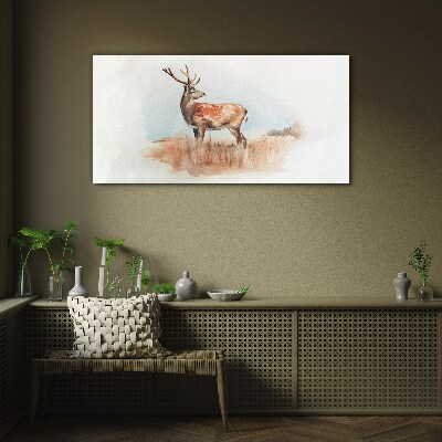 Deer in the meadow Glass art print