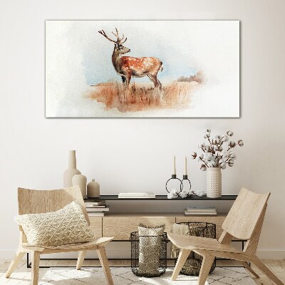 Deer in the meadow Glass art print