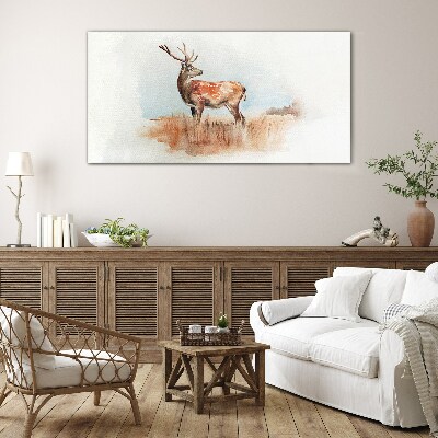 Deer in the meadow Glass art print