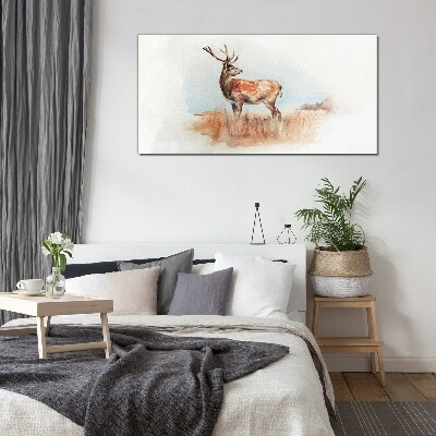 Deer in the meadow Glass art print