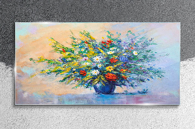 Spring bouquet of flowers Glass art print