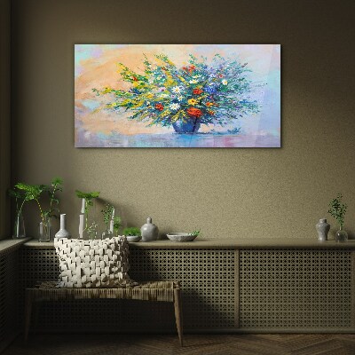 Spring bouquet of flowers Glass art print